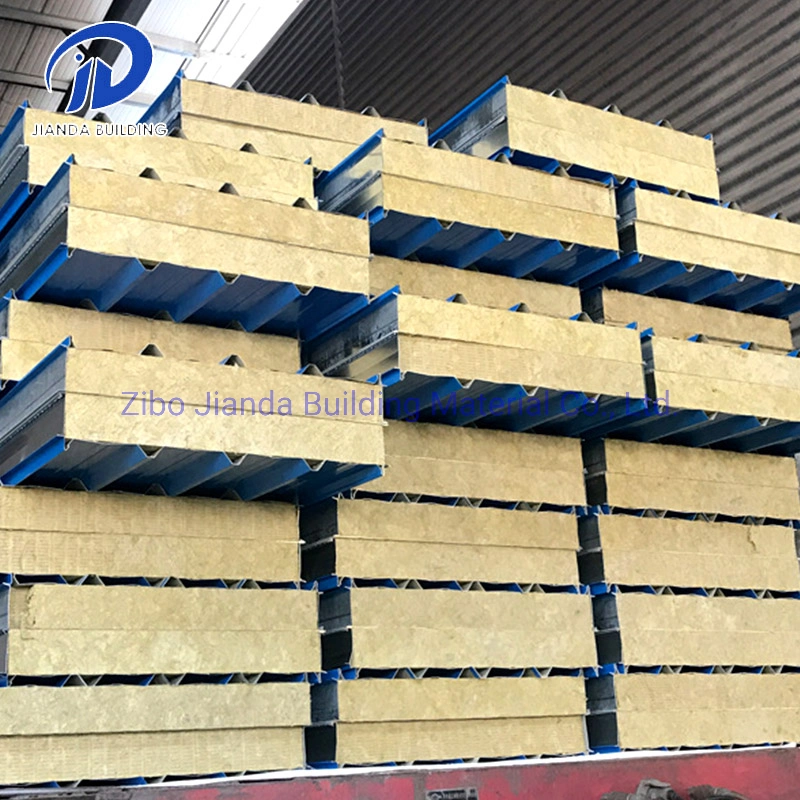 Steel Buildings High Density Mineral Wool Wall Panels Rockwool/Rock Wool Sandwich Panel for Internal and External Wall