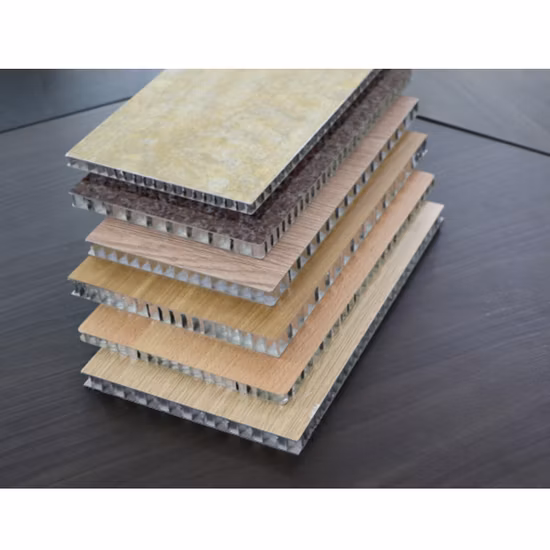 4X8 Pie 4 X 8' 10mm THK Exterior Techo Piso Pared Muebles Acústica Marina Madera Aluminio Compuesto de aluminio Panel de nido de abeja para sala limpia Cuerpo de camión